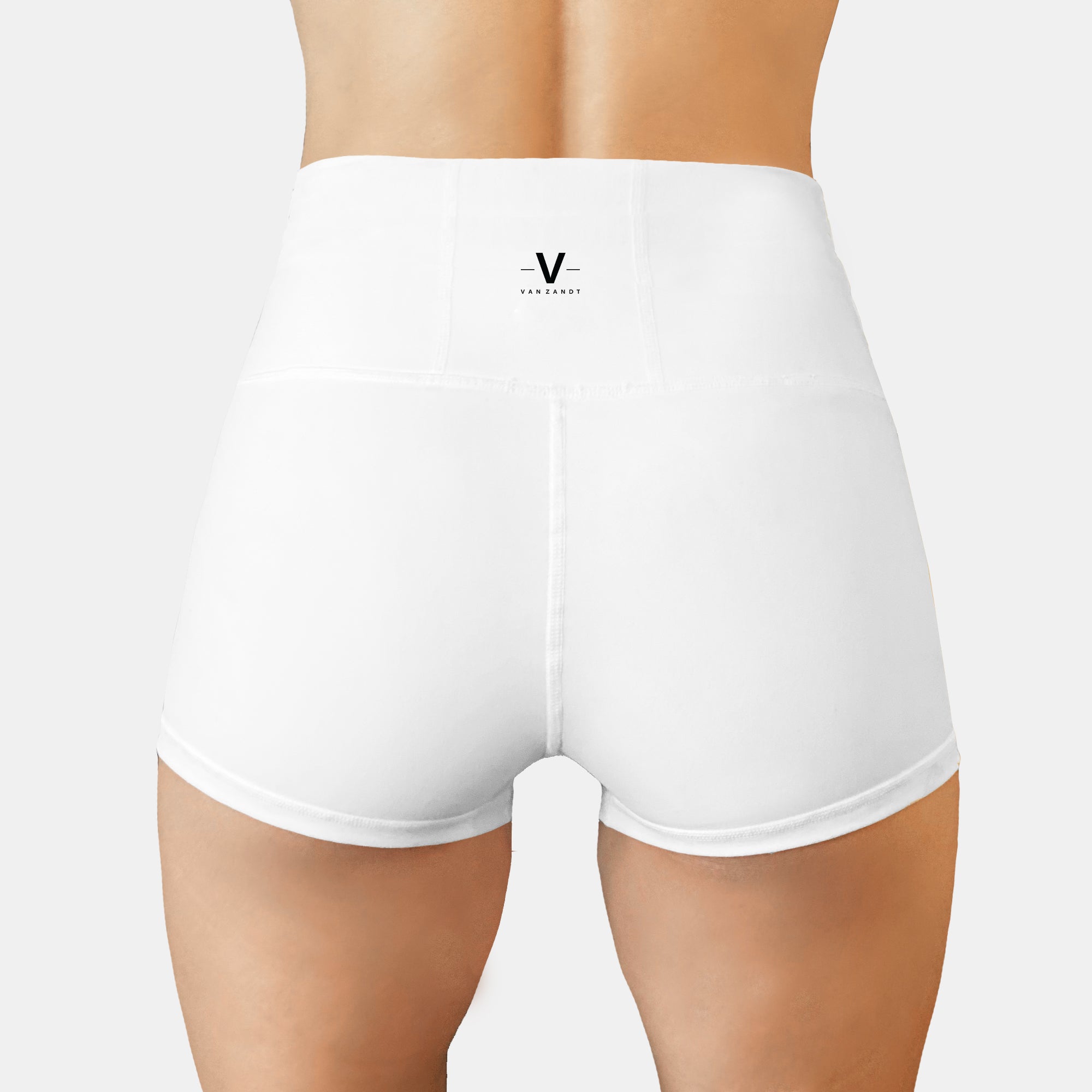 Vitality High Rise Compression Shorts White - VAN ZANDT APPAREL