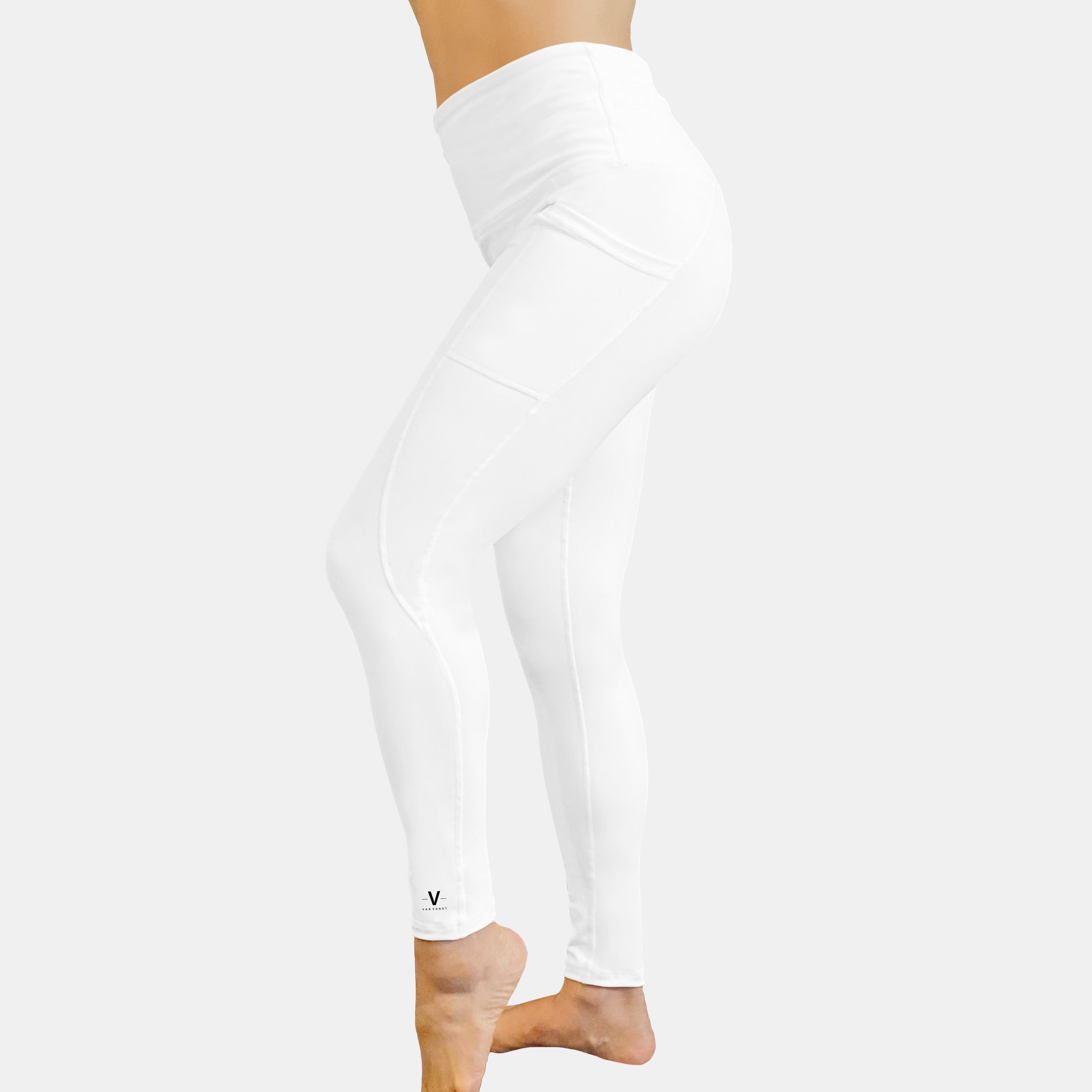 Van Zandt High Rise Leggings White - VAN ZANDT APPAREL