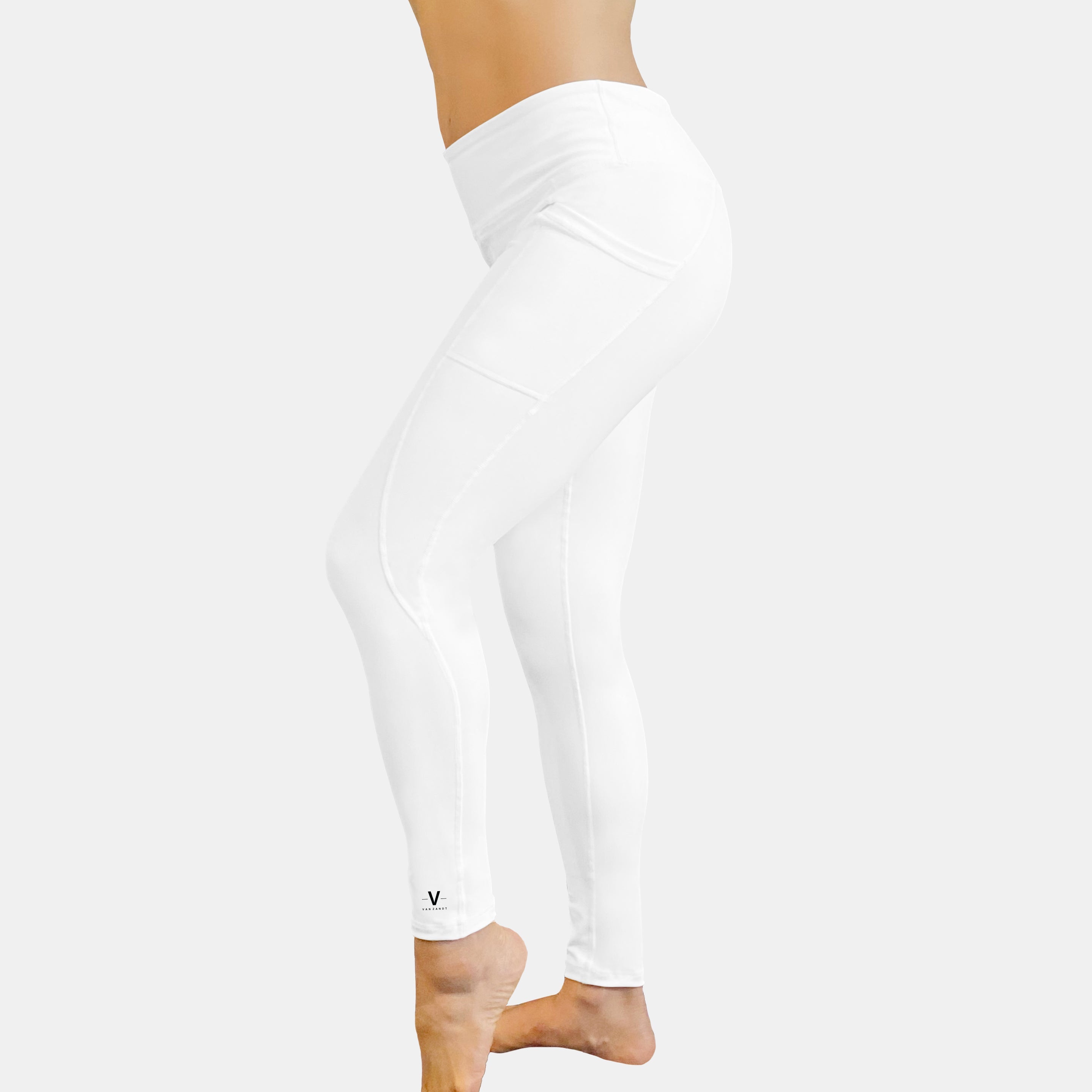Van Zandt Regular Rise Leggings White - VAN ZANDT APPAREL